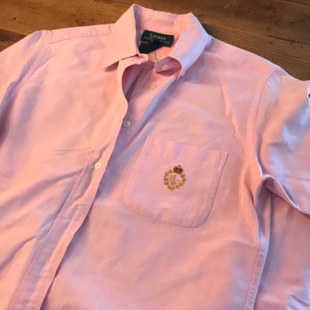 Pink Ralph Lauren button down blouse
